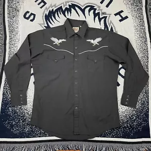 De Colección Ely Cattleman Western Eagle Perla A Presión Para hombres GRANDE Camisa Abotonada Vaquero - Imagen 1 de 13