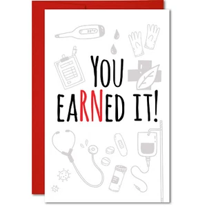 Tarjeta de felicitación You EaRNEed itd - 5,3x8 - Hecha en EE. UU. - Imagen 1 de 3