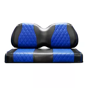 EVOLUTION EZ-ON 6PASS Diamond Stitch BLK/ROYAL Golf Cart Seat Cover 6PC - Picture 1 of 7