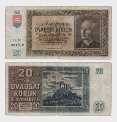 Czechoslovakia - 1939 - 20 Korun - "VG-"  #CO4543 - Image 1 of 4