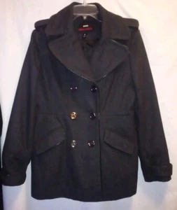 Abrigo de invierno Miss Sixty M60 Pea para mujer grande gris doble pecho lana - Imagen 1 de 8