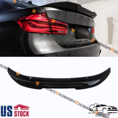 For BMW 3Series 12-18 F30 15-18 M3 F80 Sedan Rear Spoiler Gloss Black PSM Style - Imagem 1 de 4