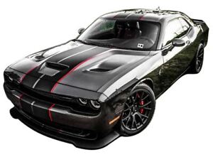 Dual stripes For Dodge Challenger racing rally Decal redline RT widebody Hellcat