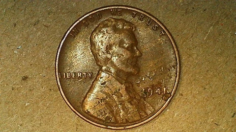 1941P Lincoln Wheat Cent. Wood Grain Appearance and Lamination error Cover