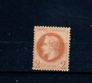 France SC# 30 Mint H. OG 1863-70 2c Napoleon 111 Red Brown