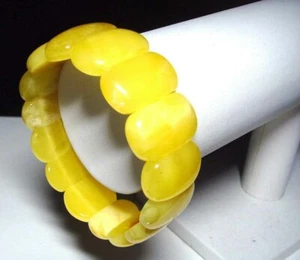 Amber bracelet Natural baltic Amber yellow big beads elastic 26.87gr A102 - Picture 1 of 9