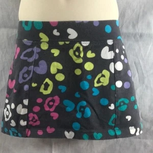 Girls Gray Mini Skirt with Colored Hearts and Circles Size Small Pencil Skirt - Picture 1 of 2