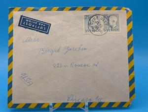 Suecia 1958 Cubierta de correo aéreo 50 öre a Chicago EE. UU., Gustavo VI Adolf, Örebro CDS - Imagen 1 de 3