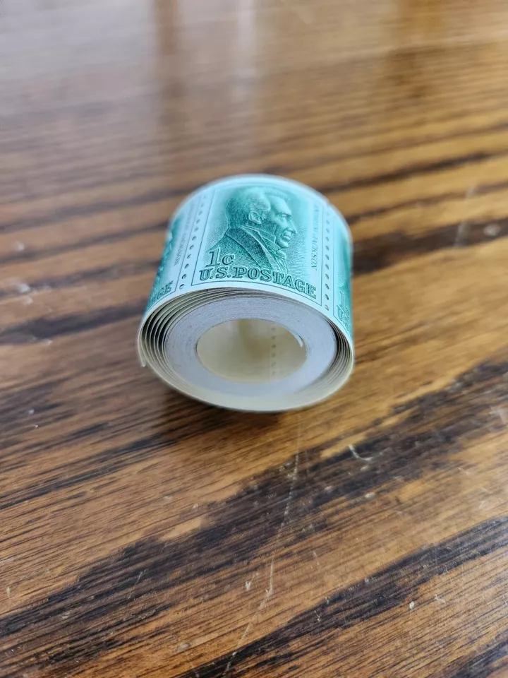 Scott 1225 Roll 1¢ Andrew Jackson Issue Mint, Never Hinged Coil Shiny Gum Stamps - Image 1 of 3