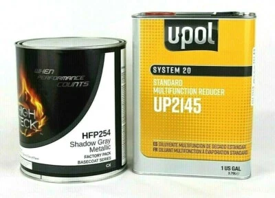 Dark Shadow Gray Metallic Basecoat Paint Ford CX High Tk HFP254 & Medium Reducer Foto 1 de 4
