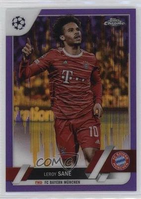2022-23 Chrome UEFA Club Competitions Purple & Gold Seismic Refractor Leroy Sane - Image 1 of 2