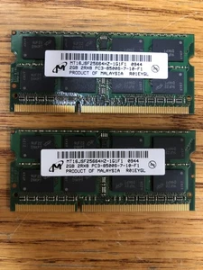 Micron 2 @ 2 gigs PC3 - 8500 RAM / Memory - Picture 1 of 4