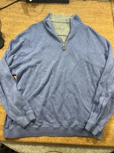 Cremieux  1/4 Zip Pullover Mens 100% Cotton Blue No Size Tag See Pictures - Picture 1 of 10