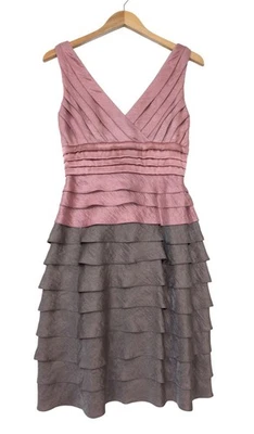 Adrianna Papell Sheath Dress Womens 4 Brown Pink Metallic Cocktail Party Event - Image 1 of 4