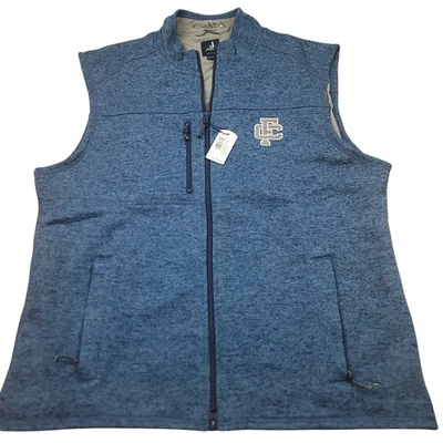 Johnnie-O Vest Mens L Pacific Blue Full Zip Sleeveless Pullover Logo - Image 1 of 4
