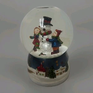 Musical Snow Globe Winter Village Scene with Children Plays "Frosty the Snowman" - Picture 1 of 5