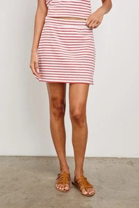 RAILS NWT $128 Cherry Red Stripe HOPE Terry Cloth Mini Skirt Size S - Picture 1 of 4