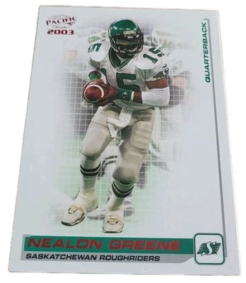 2003 Pacific CFL Nealon Greene #75 Saskatchewan Roughriders Football Card (Q1 - Image 1 of 2