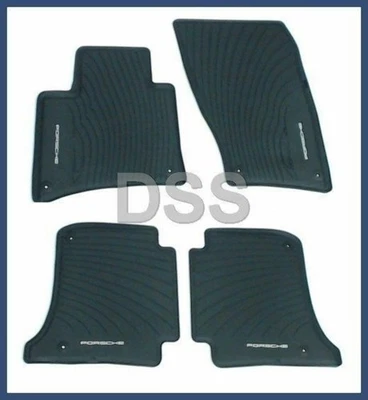 Alfombrillas de goma originales Porsche Cayenne para todo tipo de clima con aire acondicionado auxiliar (2011-2014) OE Foto 1 de 4