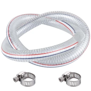 Manguera de succión de alambre de acero OD de 3,3 pies 1" ID x 1,25" tubería reforzada con PVC de alta pre... - Imagen 1 de 7