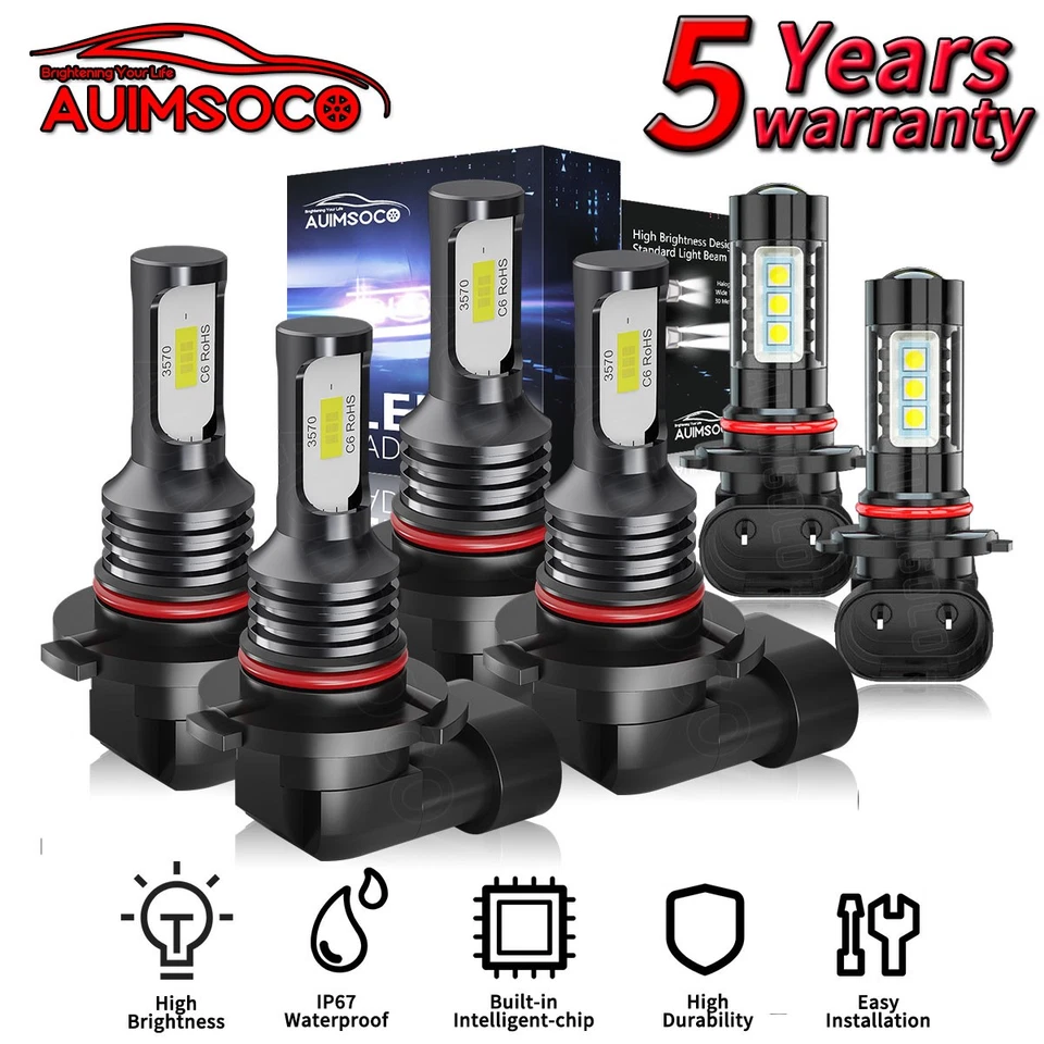 Faros antiniebla de haz alto/bajo LED para GMC Sierra 1500 2500 3500 2003-2006 Foto 1 de 4