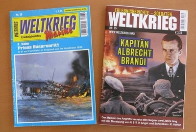 2 Romanhefte - Weltkrieg- Erlebnisse der U-Boot Asse Prien und Brandi - Bild 1 von 3