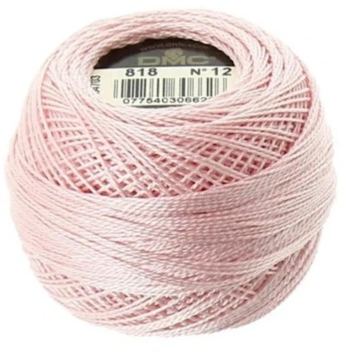 Bola de 131 yardas de algodón perla DMC - talla 12 - color rosa bebé 818 Foto 1 de 1