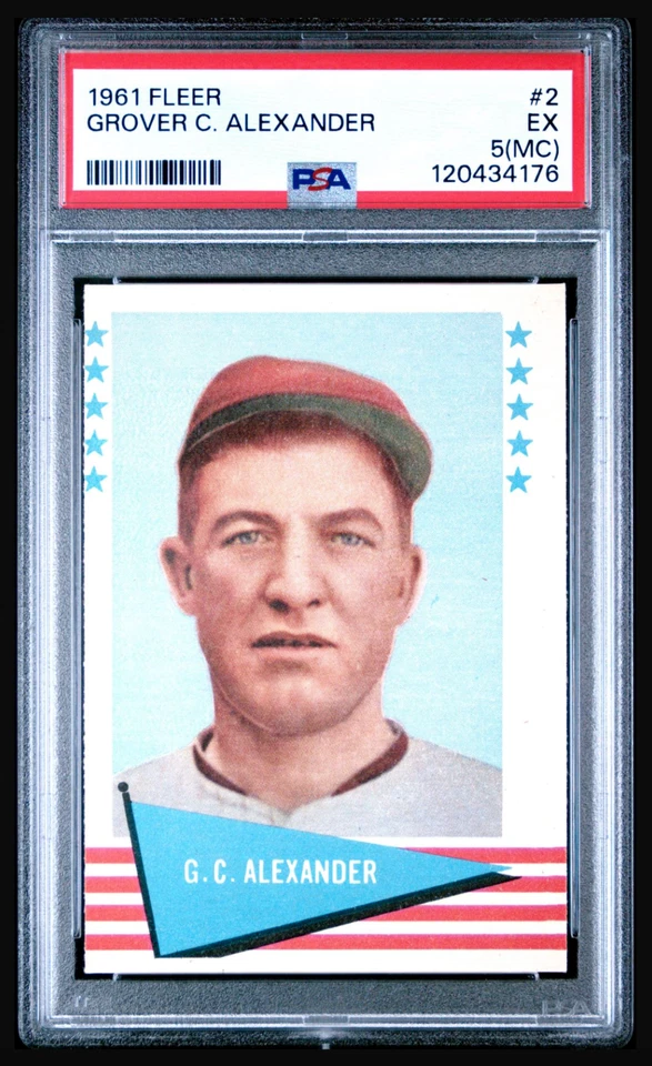 1961 Fleer Grover Cleveland G.C. "Pete" Alexander #2 - PSA 5 (MC) - Image 1 of 1