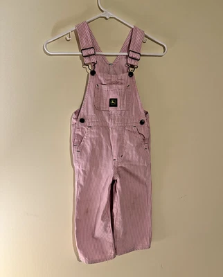 Mono John Deere Girl 3T rosa + blanco a rayas -- súper lindo Foto 1 de 4