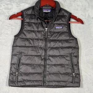 Patagonia Down Vest Boys XS 5 6 Black Puffer Down Sweater Vest - Picture 1 of 9