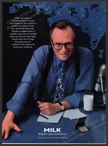 ¿Tienes leche? Anuncio publicitario impreso de la década de 1990 Larry King 1998 - Imagen 1 de 1