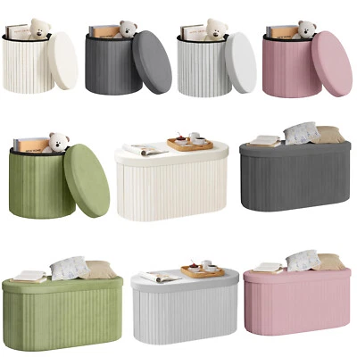 WOLTU Sitzhocker Sitzbank mit Stauraum & Deckel Sitzbox Sitztruhe faltbar Velvet - Bild 1 von 4