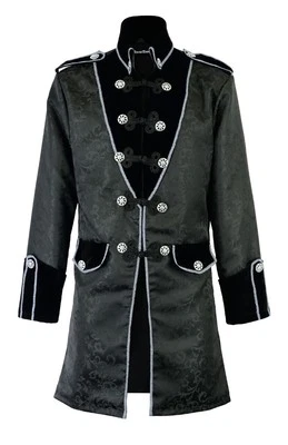 Chaqueta de Brocado Gótico Negra Renacimiento Para Hombre Abrigo Steampunk De Colección Victoriano Foto 1 de 3