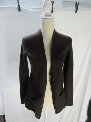 Cárdigan de cachemir blanco + marrón Warren talla pequeña Foto 1 de 4