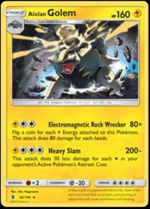 2x (SM02-042) Alolan Golem (Rare Holo) Pokemon SM Guardians Rising Card # 42 - Picture 1 of 1