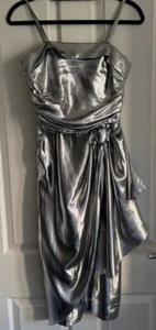 Vintage Gina Bacconi 1950s inspired Silver Wiggle Dress - UK 8/10 - Bild 1 von 14