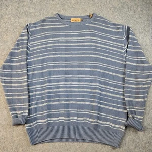 Maglione South Bay a righe a costine taglia XL blu maglia 3D nonna nonno Cottagecore - Foto 1 di 8