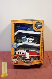 DRIVEN by Battat Small Toy Emergency Vehicle Set Micro Rescue Fleet - 3 pk - Picture 1 of 3