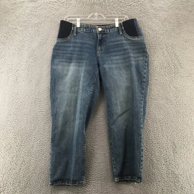 Ingrid & Isabel Maternity Vintage Straight Side Panel Jeans Womens 8 Blue Denim - Image 1 of 4