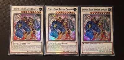 Yu-Gi-Oh! 3x Power Tool Braver Dragon, POTE-EN097, SR, 1. Edition, Englisch, NM - Bild 1 von 4