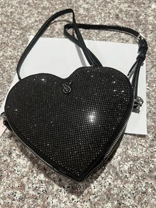 Victoria’s Secret kleine Umhängetasche schwarz Strass Herzform neu - Bild 1 von 6