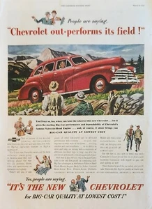 1947 Chevrolet Big red Car Vintage Ad Out performs its field - Picture 1 of 1