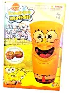 SpongeBob quadratische Hose aufblasbare Bop-Tasche mit 2 Krabby Patties Patty Toss Neu im Karton '02 - Bild 1 von 10
