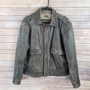 Chaqueta de Bombardero Wilson Adventure Bound De Colección L Cuero Lijado Marrón Aviador Vuelo - Imagen 1 de 8