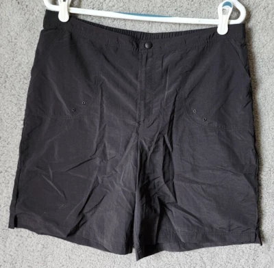 Pantalones Cortos Para Mujer Lands' End Atléticos Cintura Elástica Nylon Negros Gorpcore Talla 12 Foto 1 de 4