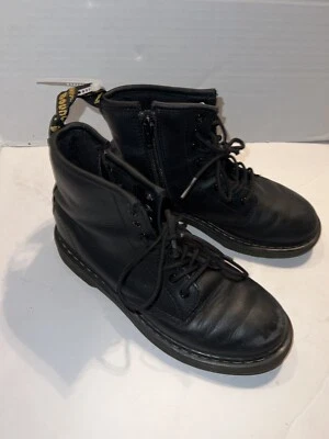 Dr. Doc Martens 1460 J 战斗靴青少年尺码 US 3 漆皮黑色二手 — 第 1/4 张图片