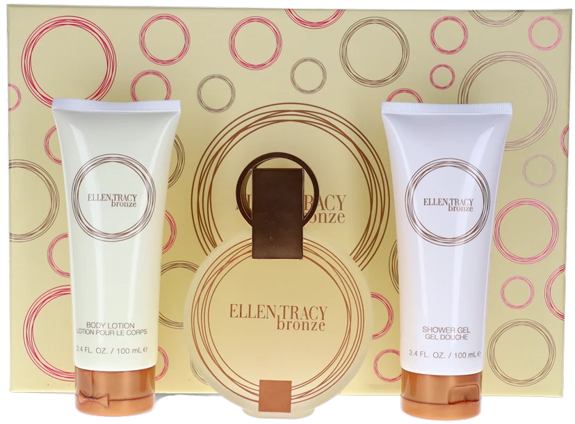 Bronze By Ellen Tracy For Women Set: EDP+Body Lotion+Shower Gel 3.4+3.4+3.4 New - Image 1 of 1