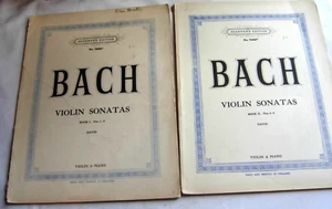 Bach Violin and Piano Sonatas Books I & II + violin parts Augener's Edition 7939 - Picture 1 of 3