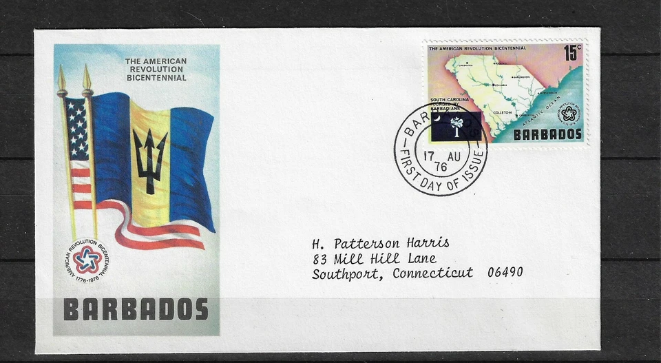 AMERICAN REVOLUTION BICENTENNIAL FDC BARBADOS COVER - Image 1 of 1