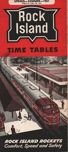 Rock Island Railway Time Table - Spring-Summer 1961 - 1961 Train Schedule - Picture 1 of 2